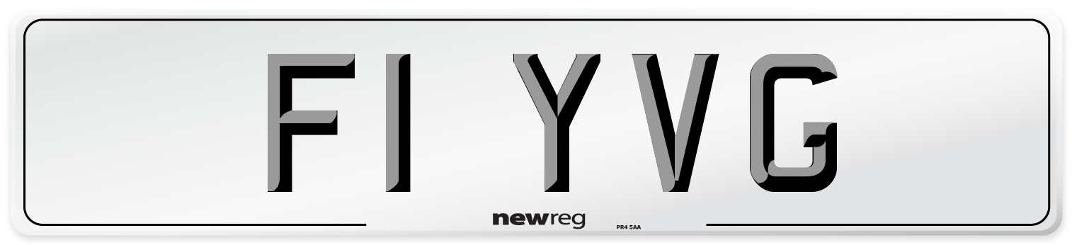 F1 YVG Number Plate from New Reg